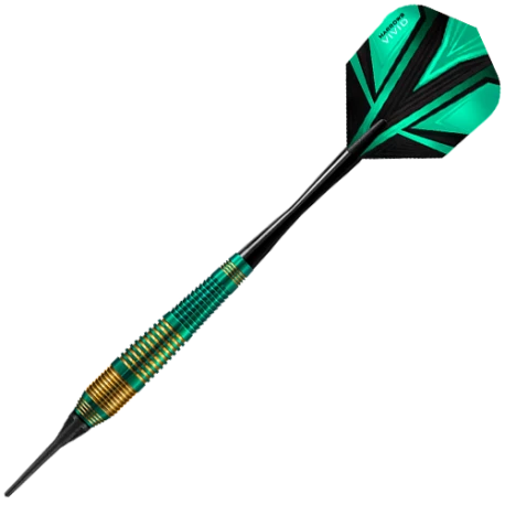 HARROWS VIVID BRASS GREEN. 18gR SOFTIP DARTS