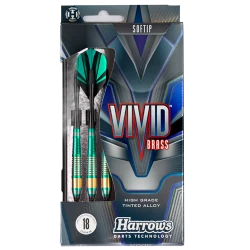 HARROWS VIVID BRASS GREEN. 18gR SOFTIP DARTS